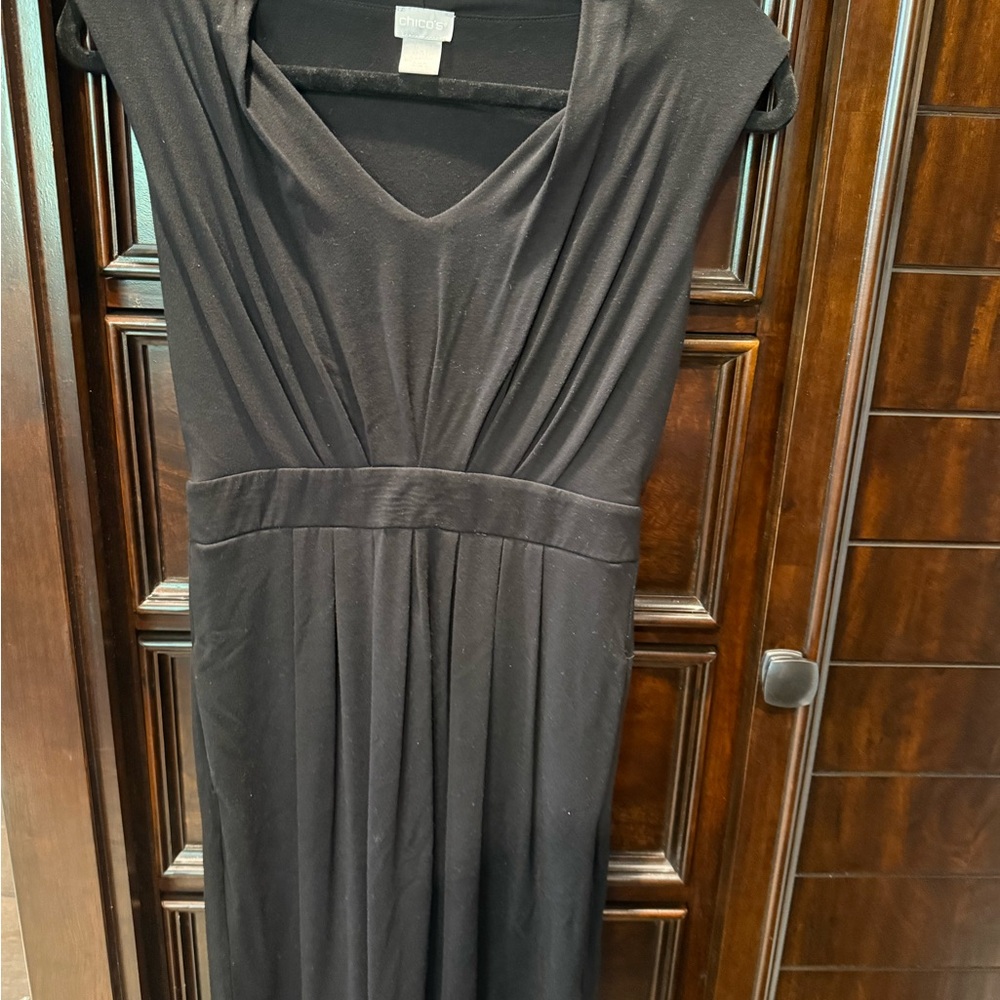 Chico's Classic Black Midi Stretch Dress Size 0/2 Chico’s size: 00